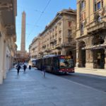 Strade ancora quasi deserte nel centro di Bologna Strade ancora quasi deserte nel centro di Bologna