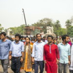 I manifestanti sostengono il partito di sinistra del Bangladesh I manifestanti sostengono il partito di sinistra del Bangladesh