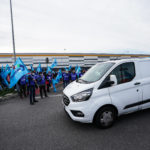 I corrieri di Amazon in sciopero a Brandizzo, Torino