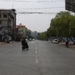 Immagini delle strade vuote a seguito dello sciopero generale a Mandalay