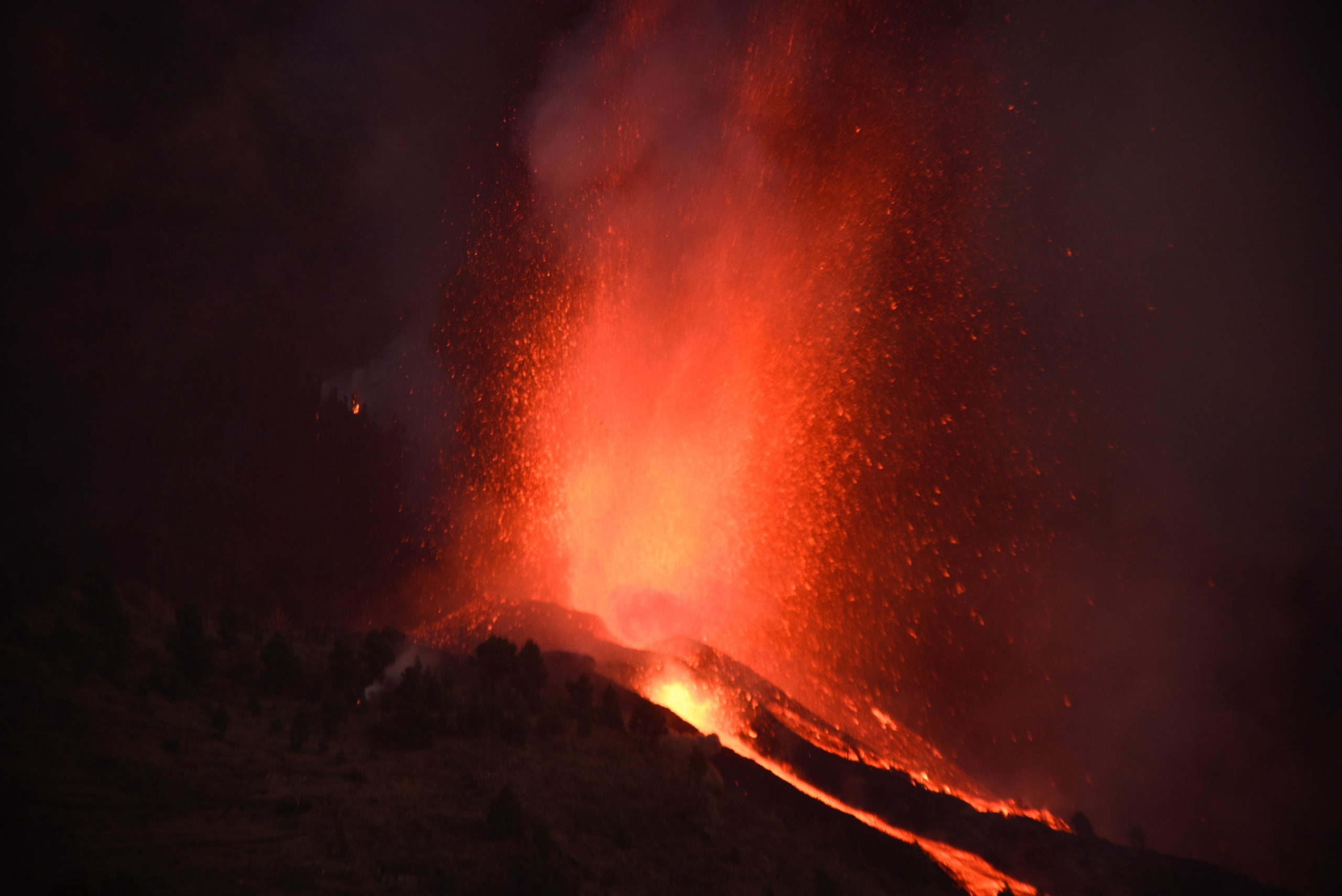 La cresta del vulcano Cumbre Vieja