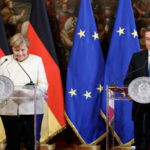 La conferenza di Angela Merkel a Roma insieme a Mario Draghi