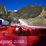 Il traguardo del Downhill maschile a Pechino