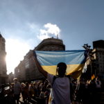 Manifestazioni contro l'invasione russa dell'Ucraina all'Obelisco di Buenos Aires, Argentina Manifestazioni contro l'invasione russa dell'Ucraina all'Obelisco di Buenos Aires, Argentina