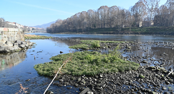 A Torino anche il fiume Po si trova in stato di secca
