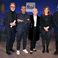Stefano Coletta, Carlo Conti, Piera Detassis, Lucia Borgonzoni e Nicola Maccanico alla conferenza stampa dei David di Donatello 2023