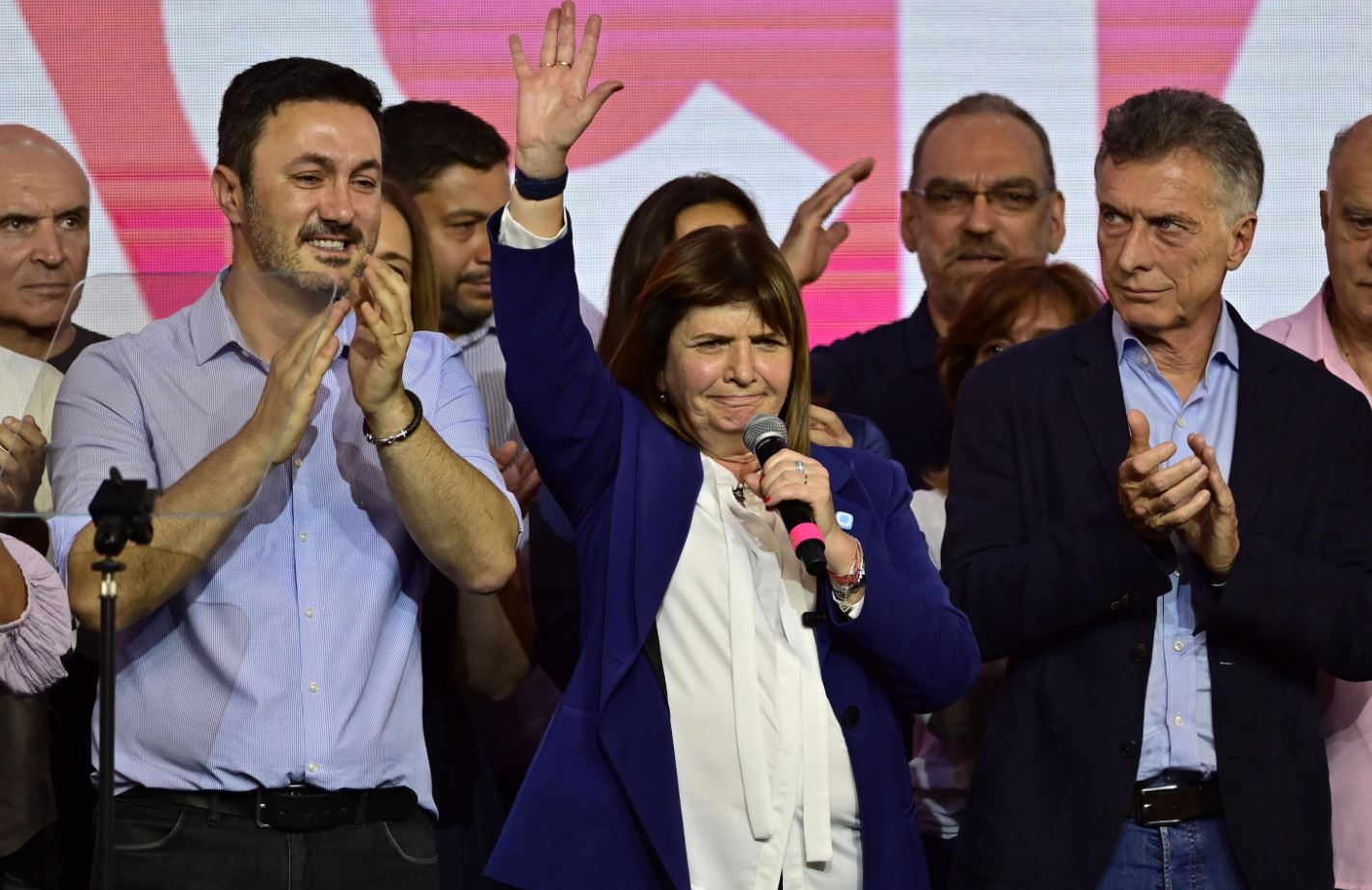 La candidata di centrodestra Patricia Bullrich subito dopo il risultato del primo turno La candidata di centrodestra Patricia Bullrich subito dopo il risultato del primo turno