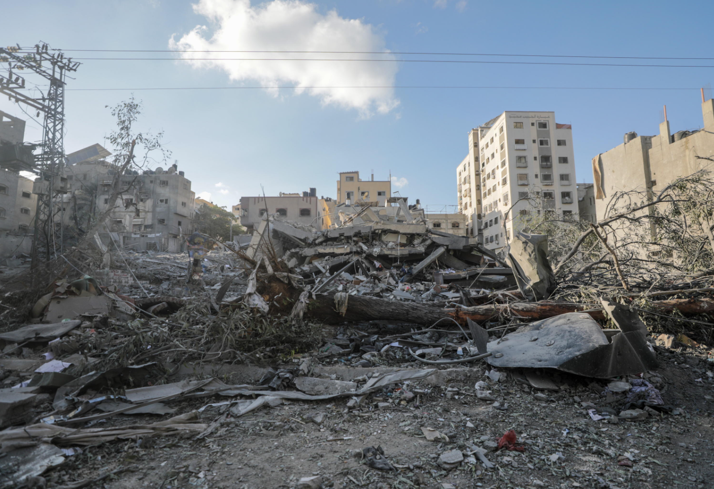 Case distrutte e cumuli di macerie in seguito agli attacchi israeliani nella Striscia di Gaza