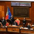 Il voto di fiducia per la Legge di Bilancio presso l'Aula del Senato a Roma, 22 dicembre 2023