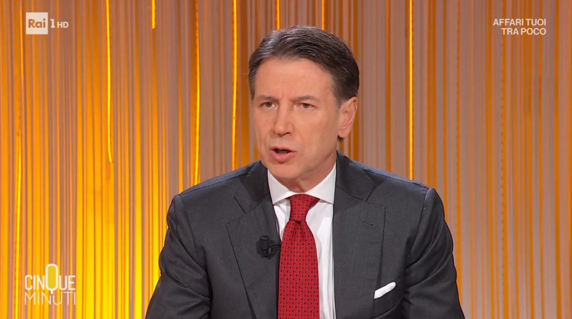 Giuseppe Conte parla del campo largo a Cinque minuti