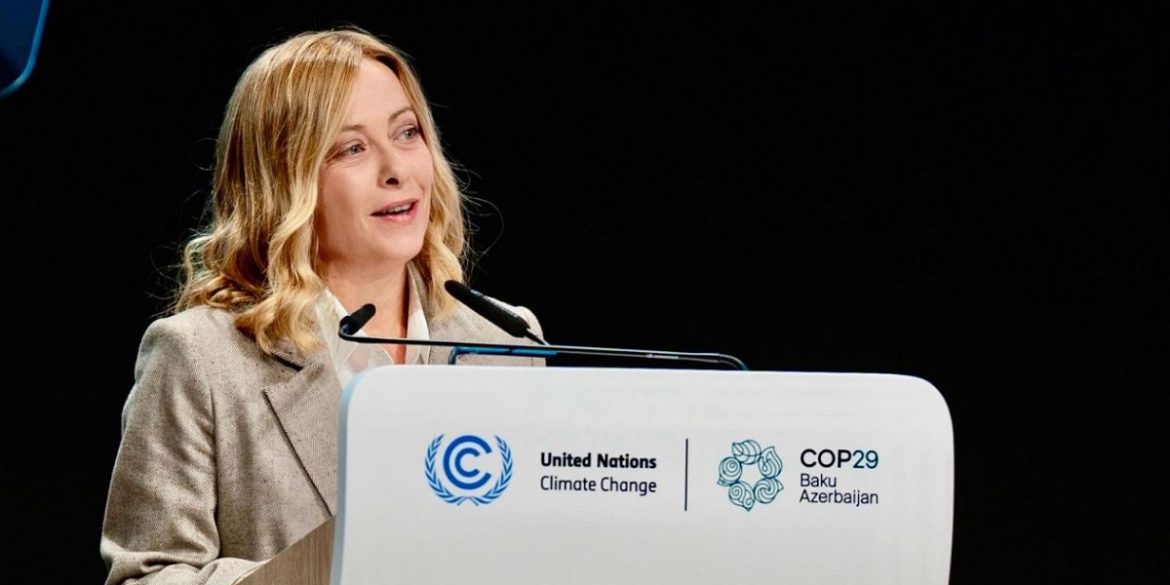 Giorgia Meloni alla Cop29 Cop29 Meloni