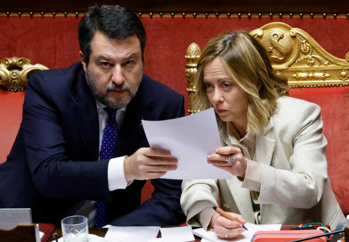 Meloni e Salvini in Aula