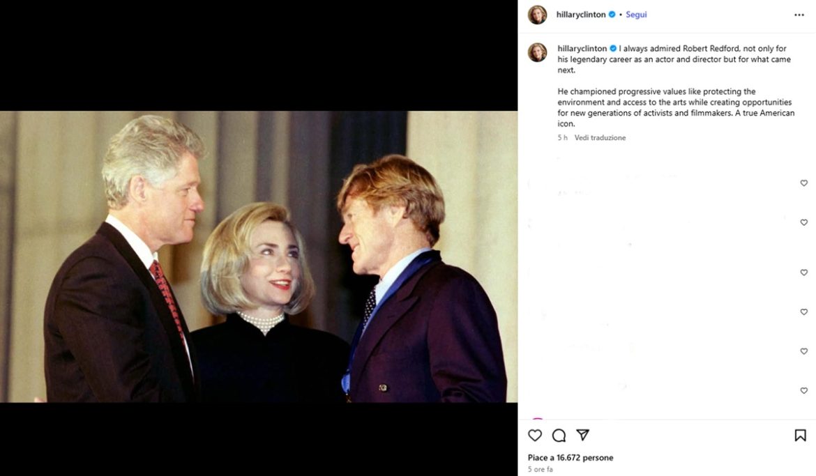 L’omaggio a Redford, da Trump a Meryl Streep