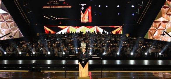 Il presidente egziiano Al Sisi durante la cerimonia di inaugurazione