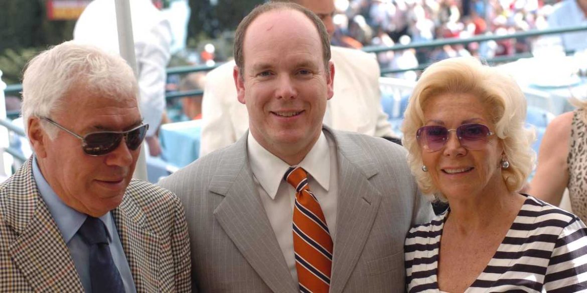 Il campione di tennis Nicola Pietrangeli, il principe Alberto II di Monaco e Lea Pericoli, da molti considerata la migliore tennista italiana di tutti i tempi, al Master Series di Montecarlo