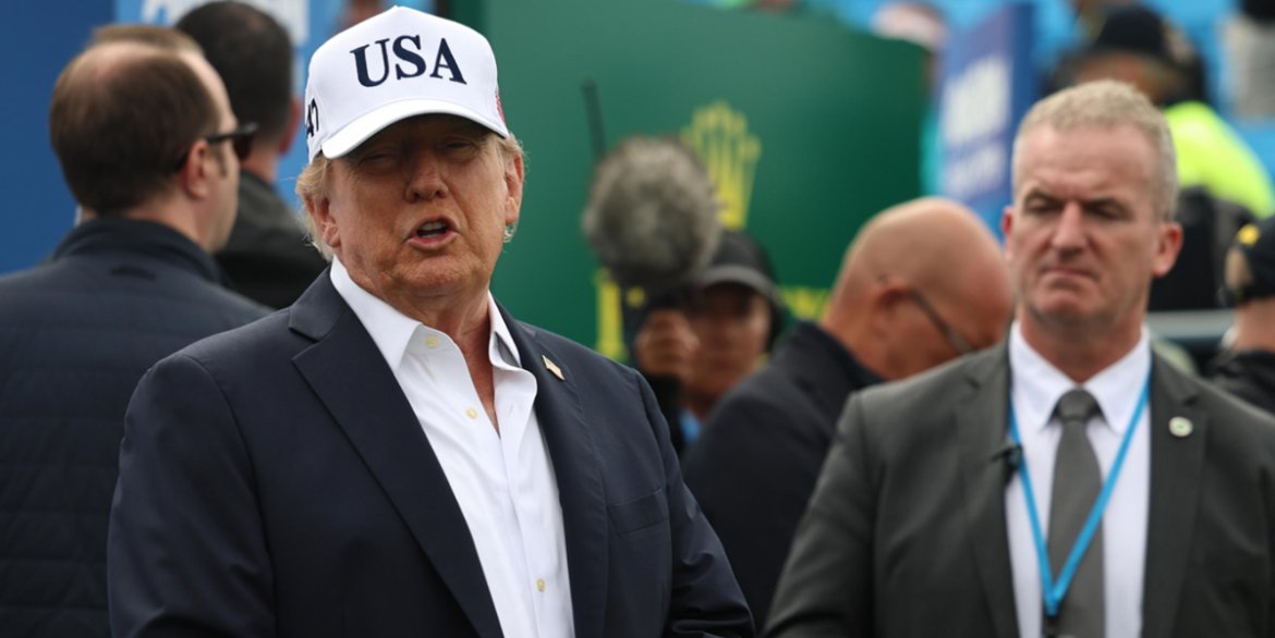 Trump Donald Trump all'Irish Open di gold a Doonbeg, Irlanda