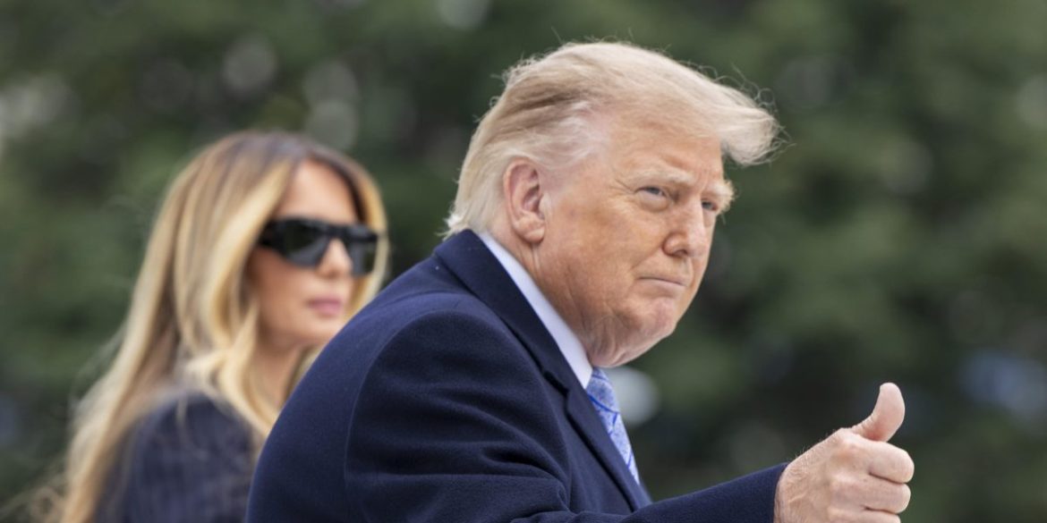 President Trump departs the White House to meet Chinese President Xi Jinping