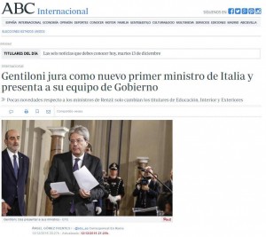 Gentiloni su ABC Internacional