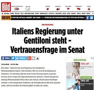 Gentiloni su Bild