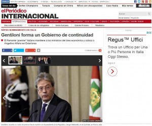 Gentiloni su El Periòdico Internacional