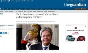 Gentiloni su The Guardian