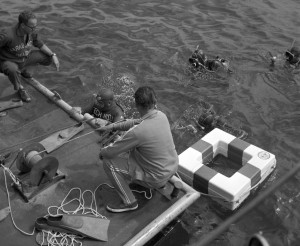 Maiora durante una prova di immersione a Sorrento, 21 settembre 1994