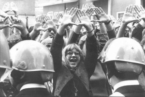 Manifestazione femminista nel 1977