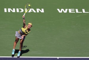 Un servizio di Svetlana Kuznetsova nel corso della finale disputata ieri