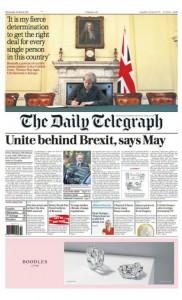 prima pagina del Daily Telegraph