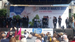 Il Presidente Grasso sul palco