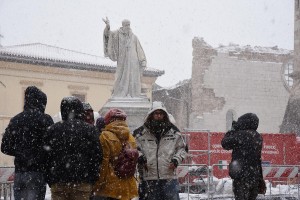 norcia sotto la neve 5 gennaio