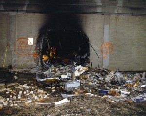 Una parete del Pentagono devastata dall’impatto con l’aereo