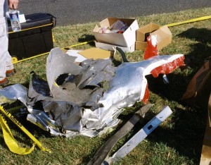 I resti dell’aereo dell’American Airlines dirottato