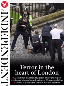  Stesso taglio per il The Indipendent. «Terrore nel cuore di Londra» recita il titolo
